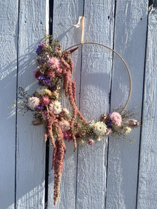 Asymmetrical Amaranth Wreath